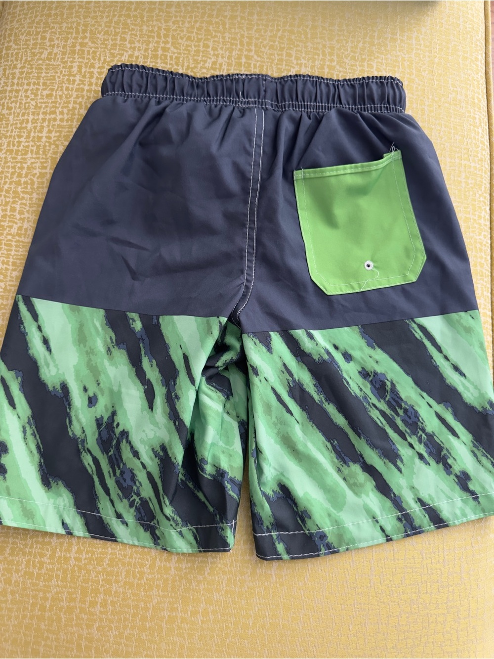 Boys Green and Black Minecraft Swim Trunks - Picture 3 of 5